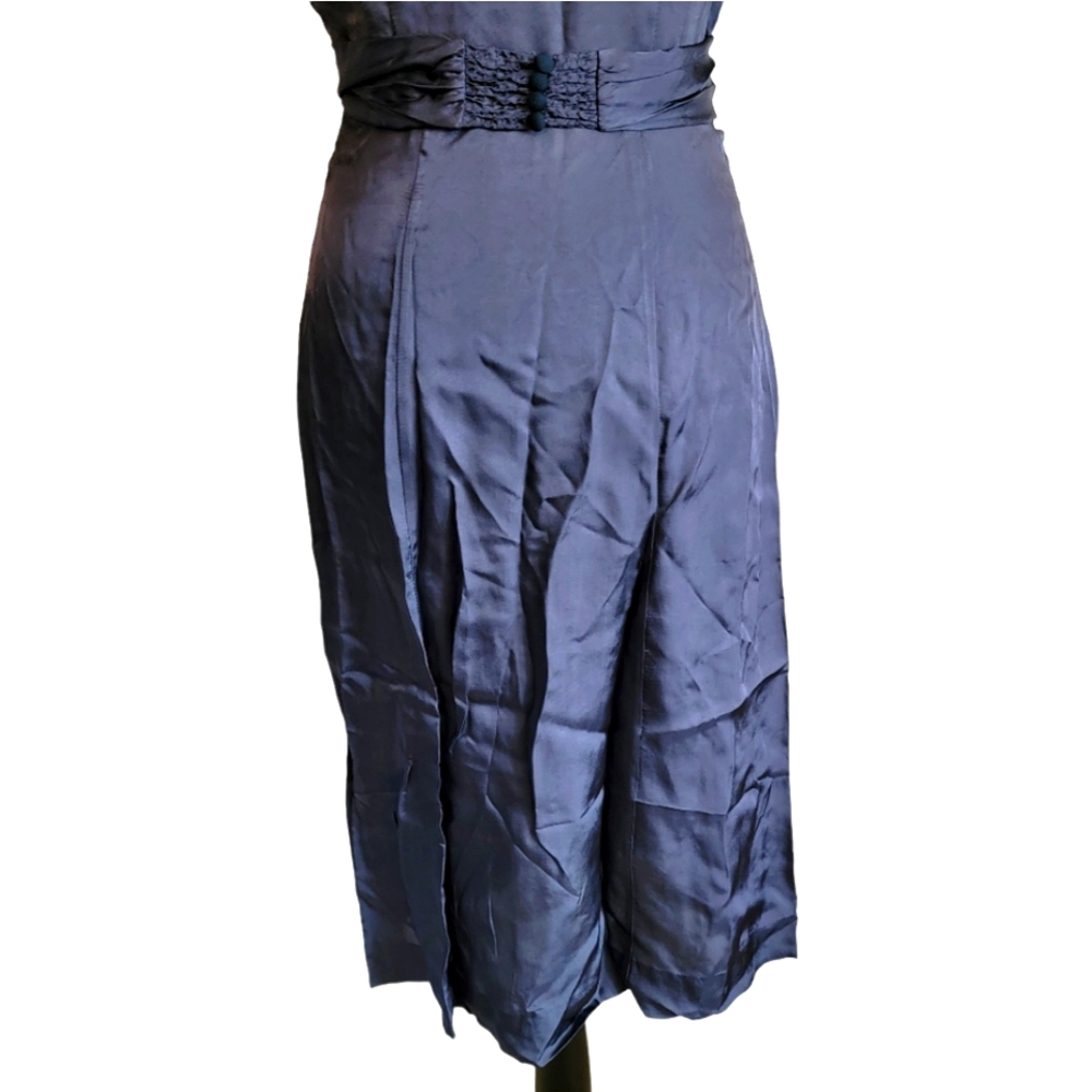 BCBGMAXAZRIA Navy Blue Iridescent Wrap Cocktail Dress NEW - Picture 11 of 16